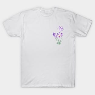 purple crocus flower watercolor T-Shirt